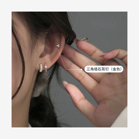 Wholesale Korean-Style Round Hoop Earrings Silver-Plated Diamond Studded Trendy Jewelry For Women Everyday Wear