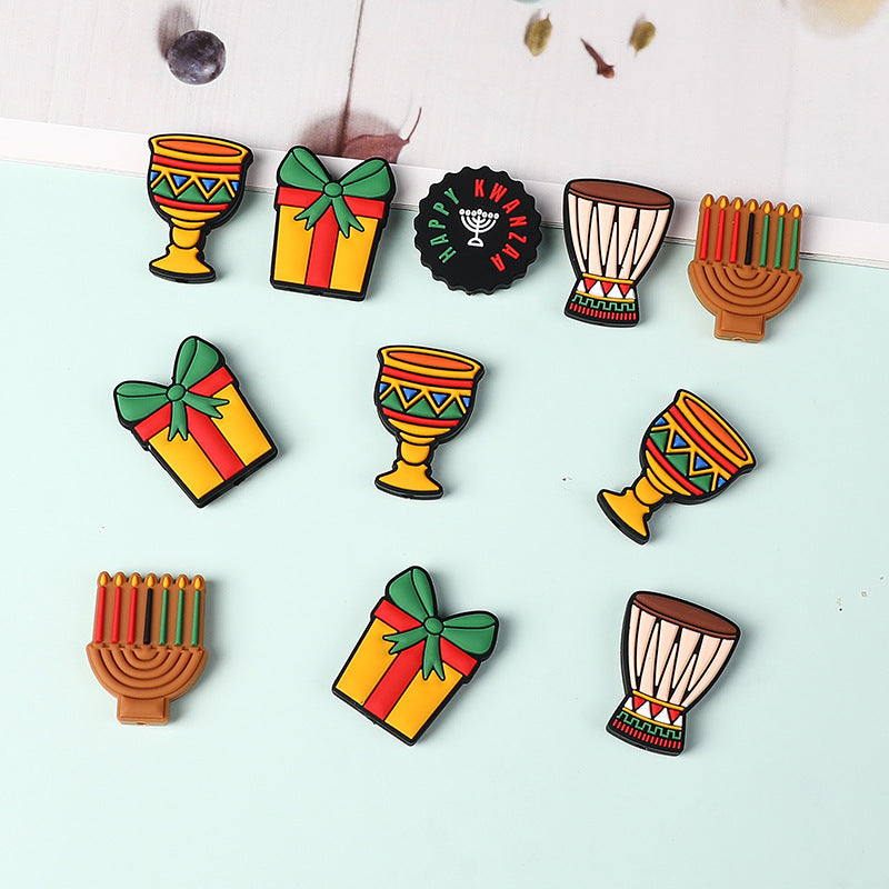 Wholesale 20pcs Cartoon African Djembe Focal Beads DIY Bead Accessories