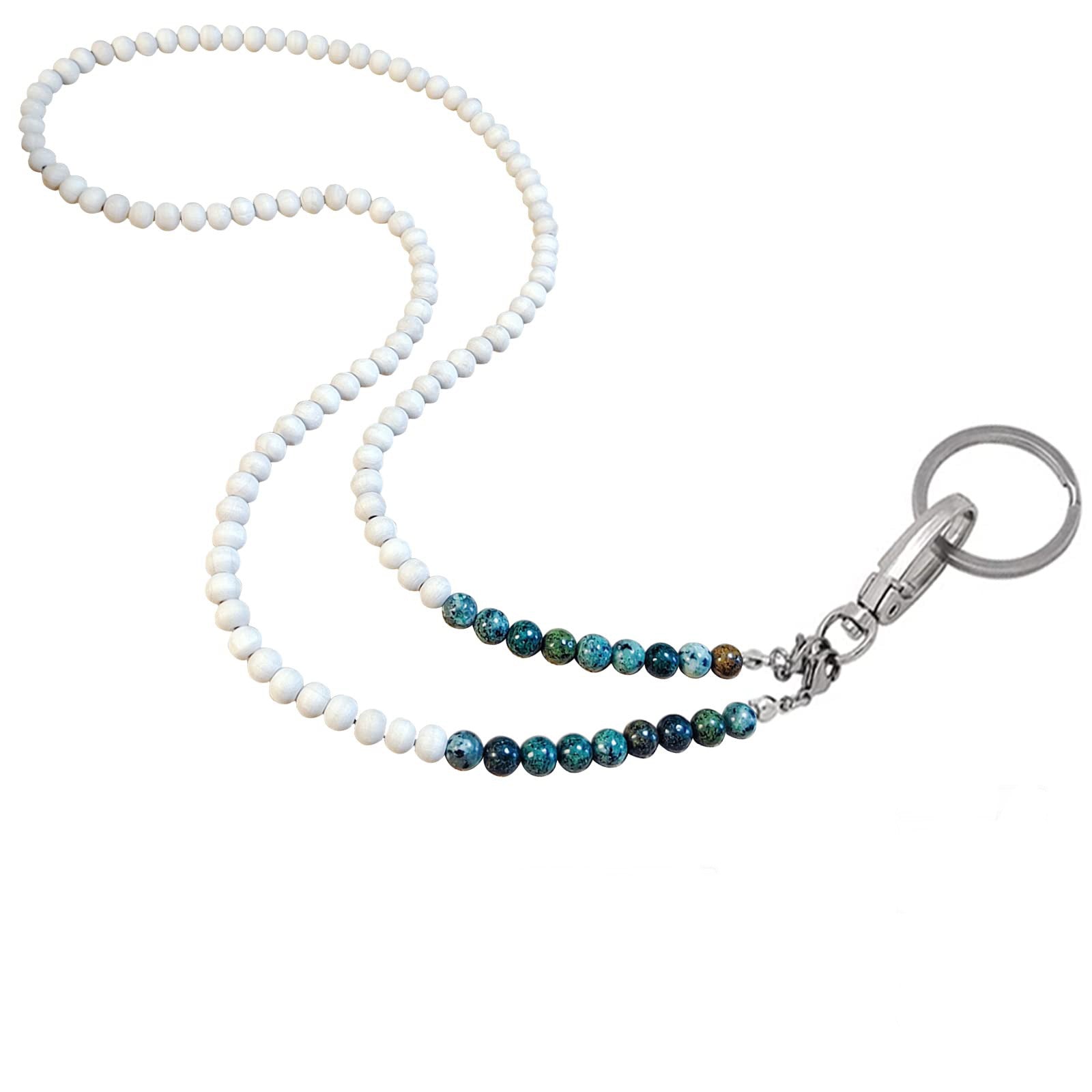 Wholesale Natural Stone and Wood Bead Open Ring Necklace