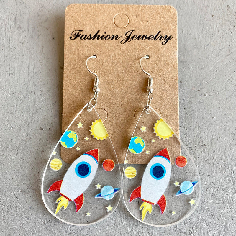 Wholesale 2 pairs/pack Acrylic earrings microscope teardrop-shaped earrings