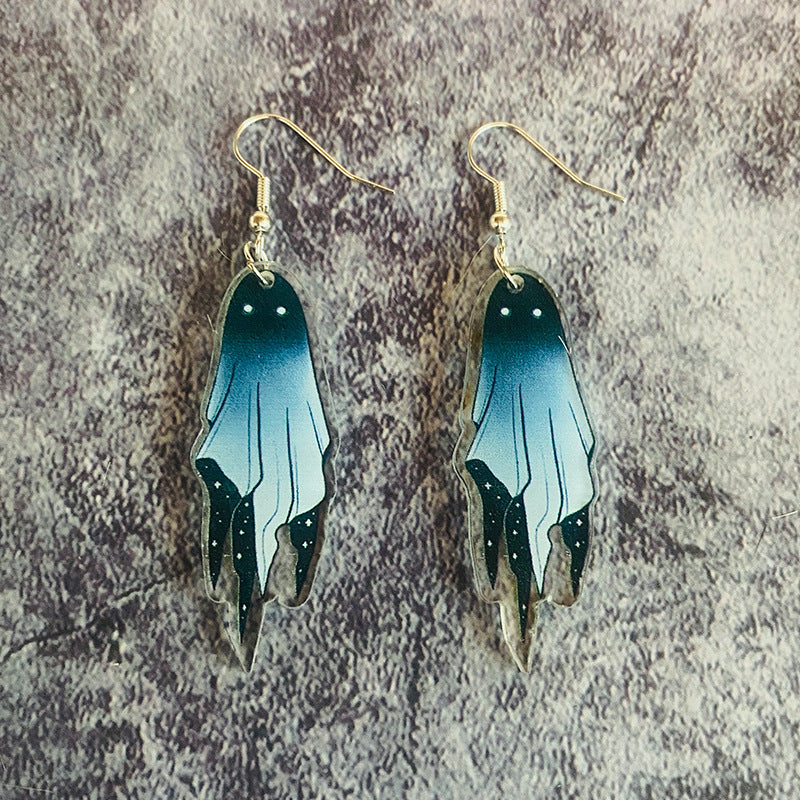 Wholesale   Ghost Cat Dark Style Acrylic Earrings