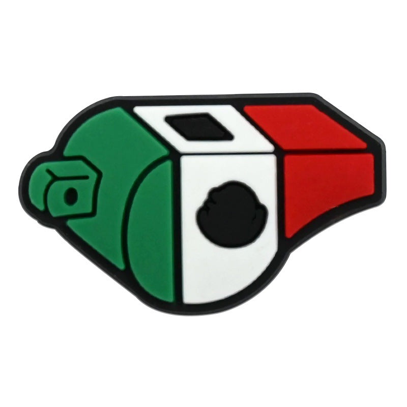 Wholesale Random 100pcs Mexican soccer-themed  PVC Soft Rubber Shoe Buckle Decoration