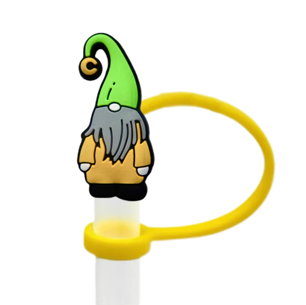 Wholesale 10pcs Christmas themed cartoons 8/ 10mm Straw Cover Straw Tube Cap