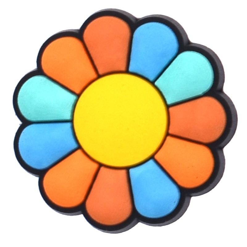 Wholesale  100pcs Random Rainbow Flowers Shoes Accessories Shoes Charms