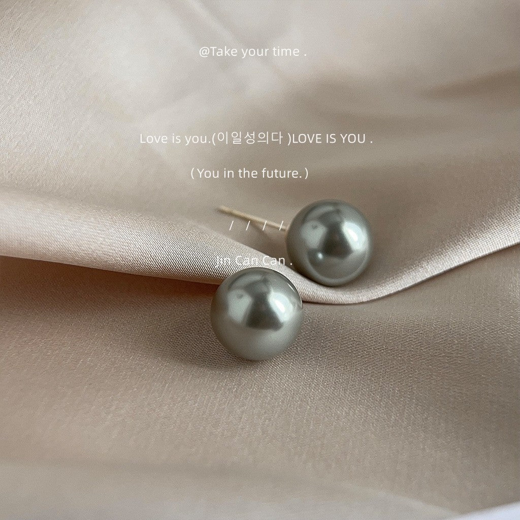 Wholesale  retro Pearl 925 silver pin earrings