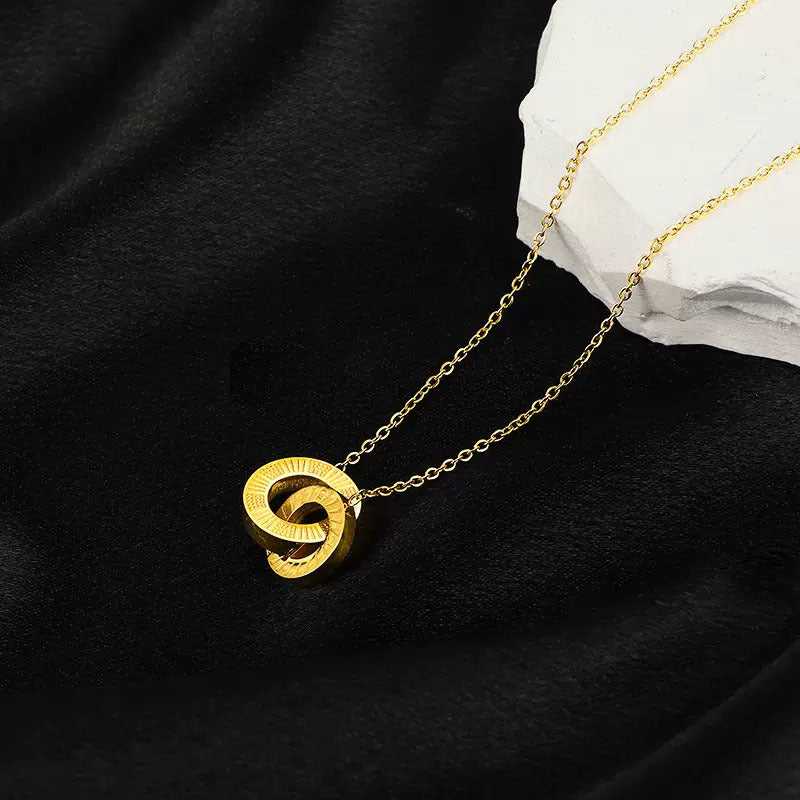 Wholesale Interlocking Titanium Steel Necklace Light Luxury Clavicle Chain ACC-NE-KDC001