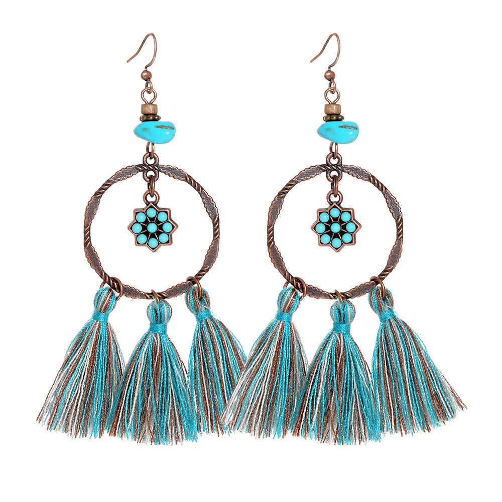 Wholesale Crystal Bohemian Tassel Earrings Vintage Style Women Jewelry Accessory for Everyday Gift