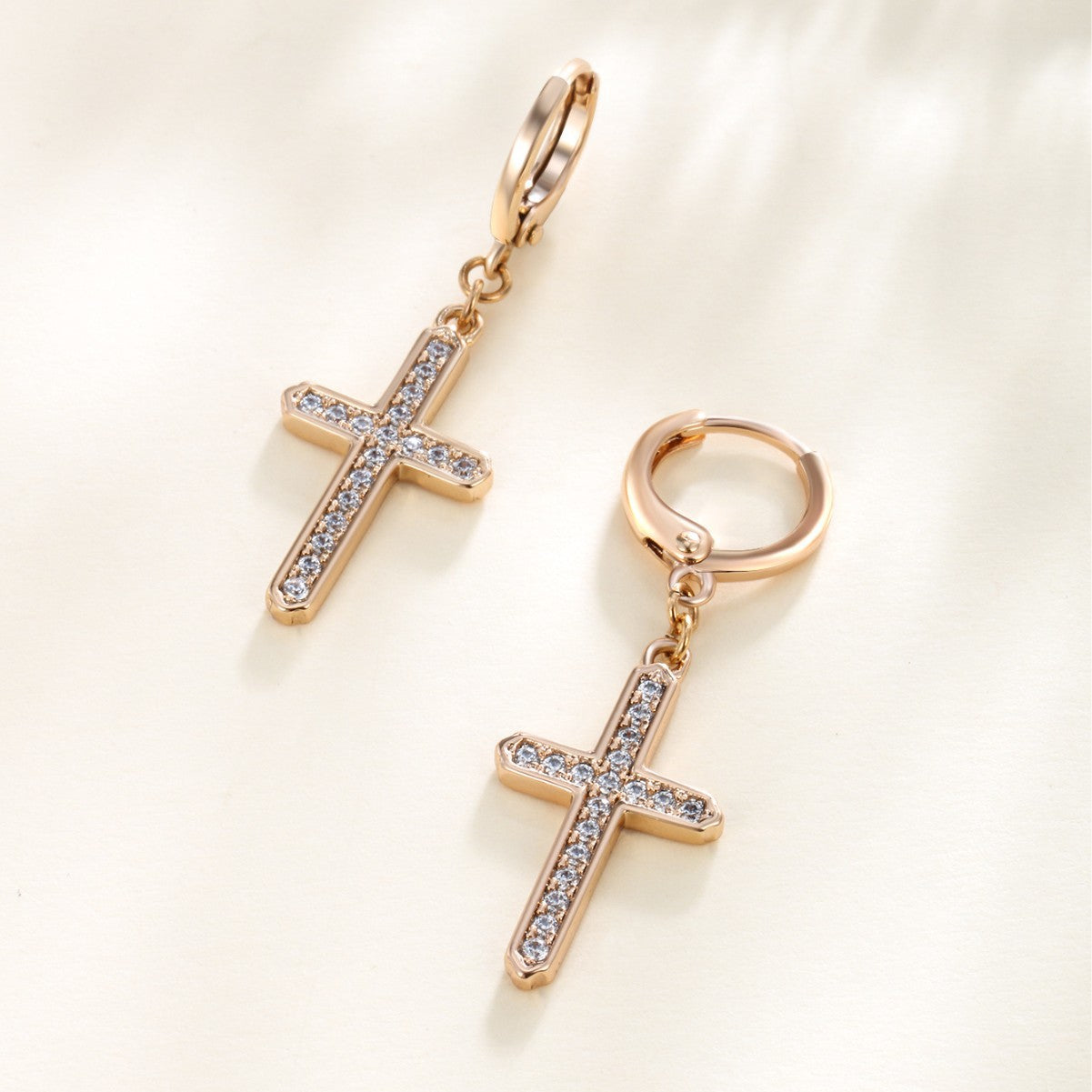 Wholesale Micro-inlaid Zirconium Cross Earrings