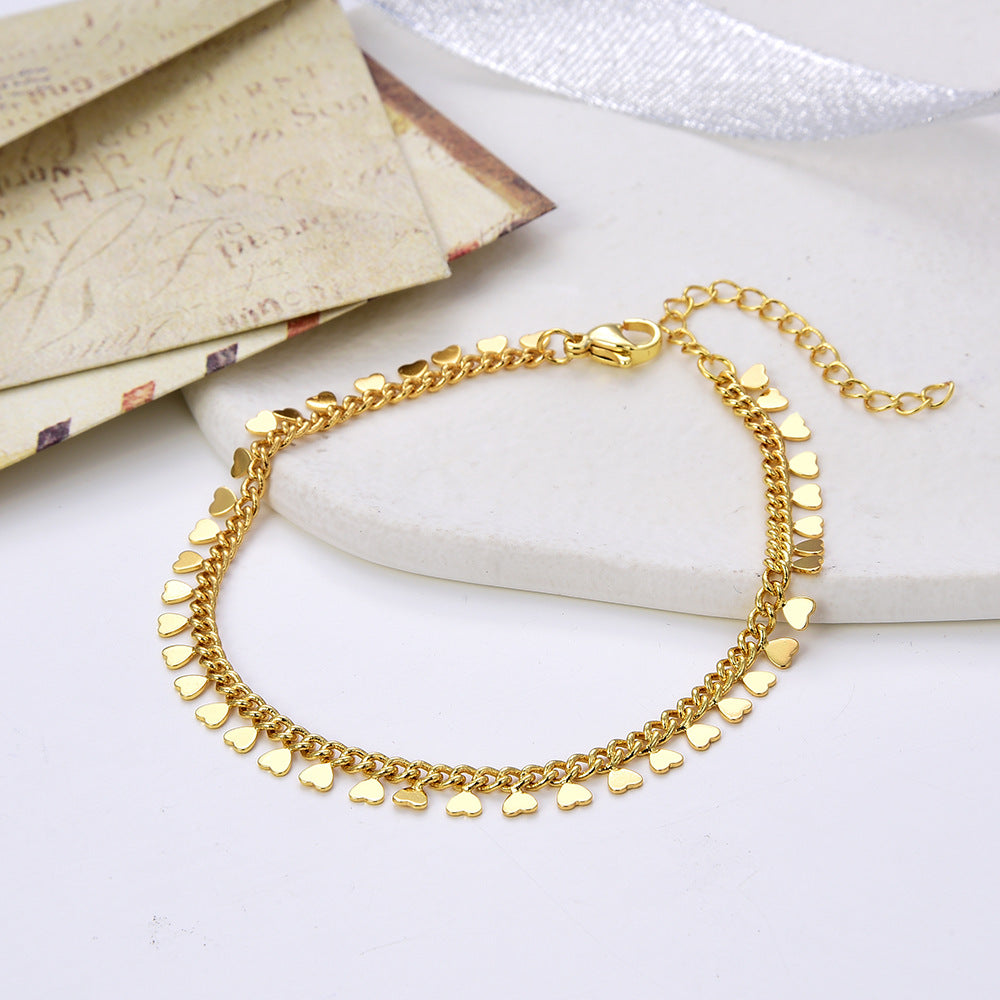 Wholesale  Five-Pointed Star Cross Peach Heart Bracelet