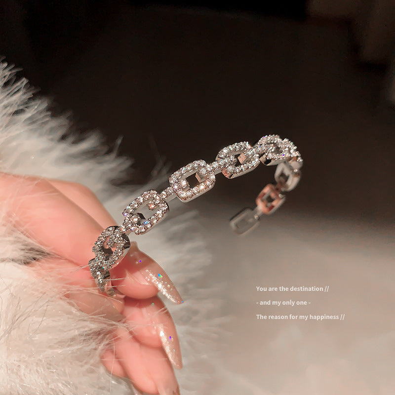 Wholesale Light Luxury Electroplated Zircon Geometric Bracelets ACC-BT-BY002