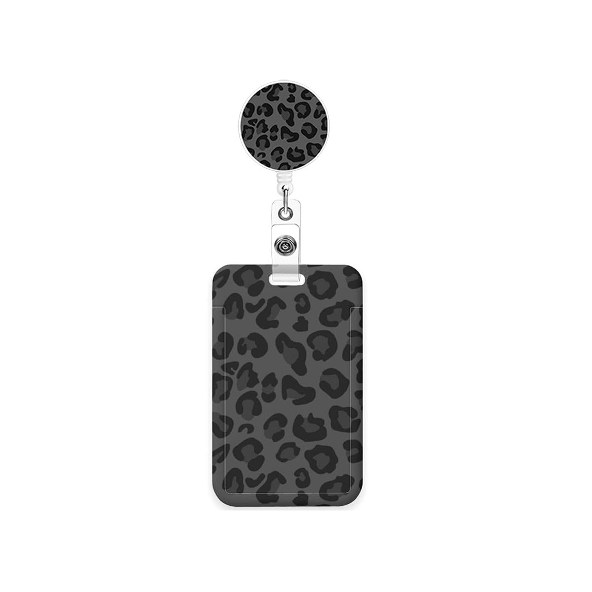Wholesale retractable easy-pull buckle UV printing leopard print Badge Reels