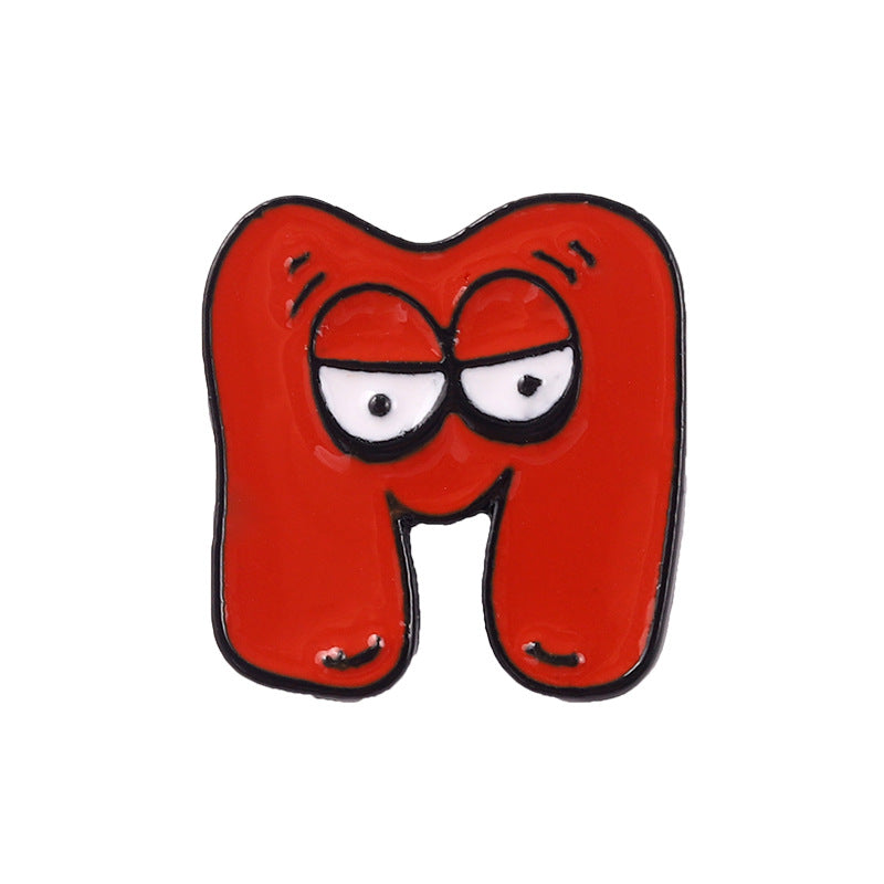 Wholesale Letter Creative Badges Combinable Pin Metal Badges Brooch ACC-BCH-QiHe006