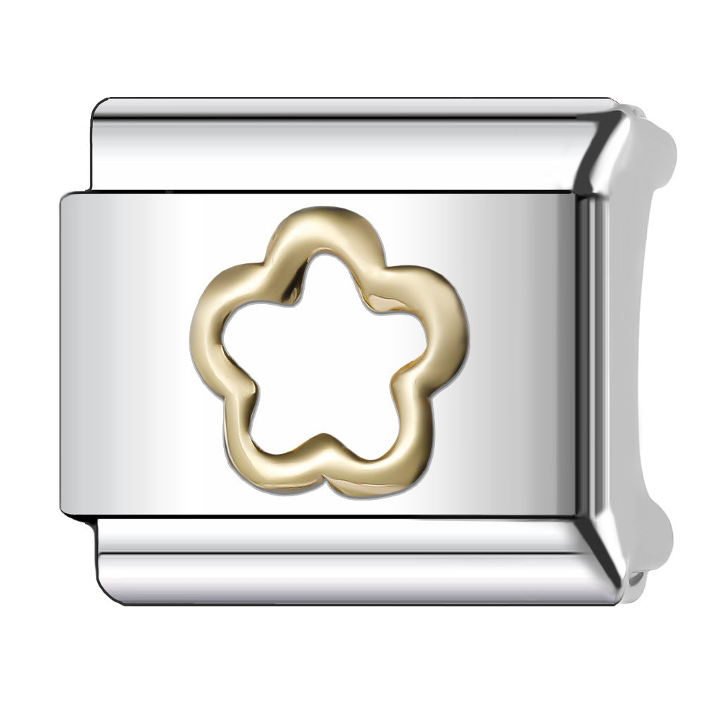 Wholesale Italian Charm Bracelet 9mm DIY Splicing Creative Pattern Stainless Steel Composable Bracelet