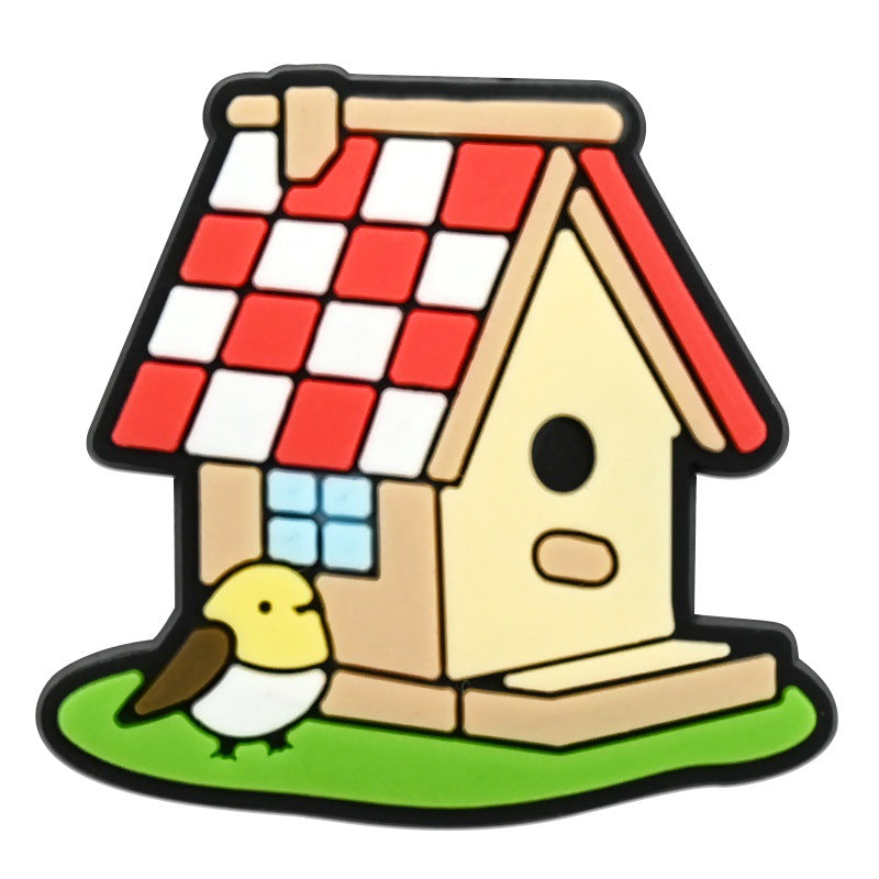 Wholesale Random 100pcs  Spring Picnic Series  PVC Soft Rubber Shoe Buckle Decoration