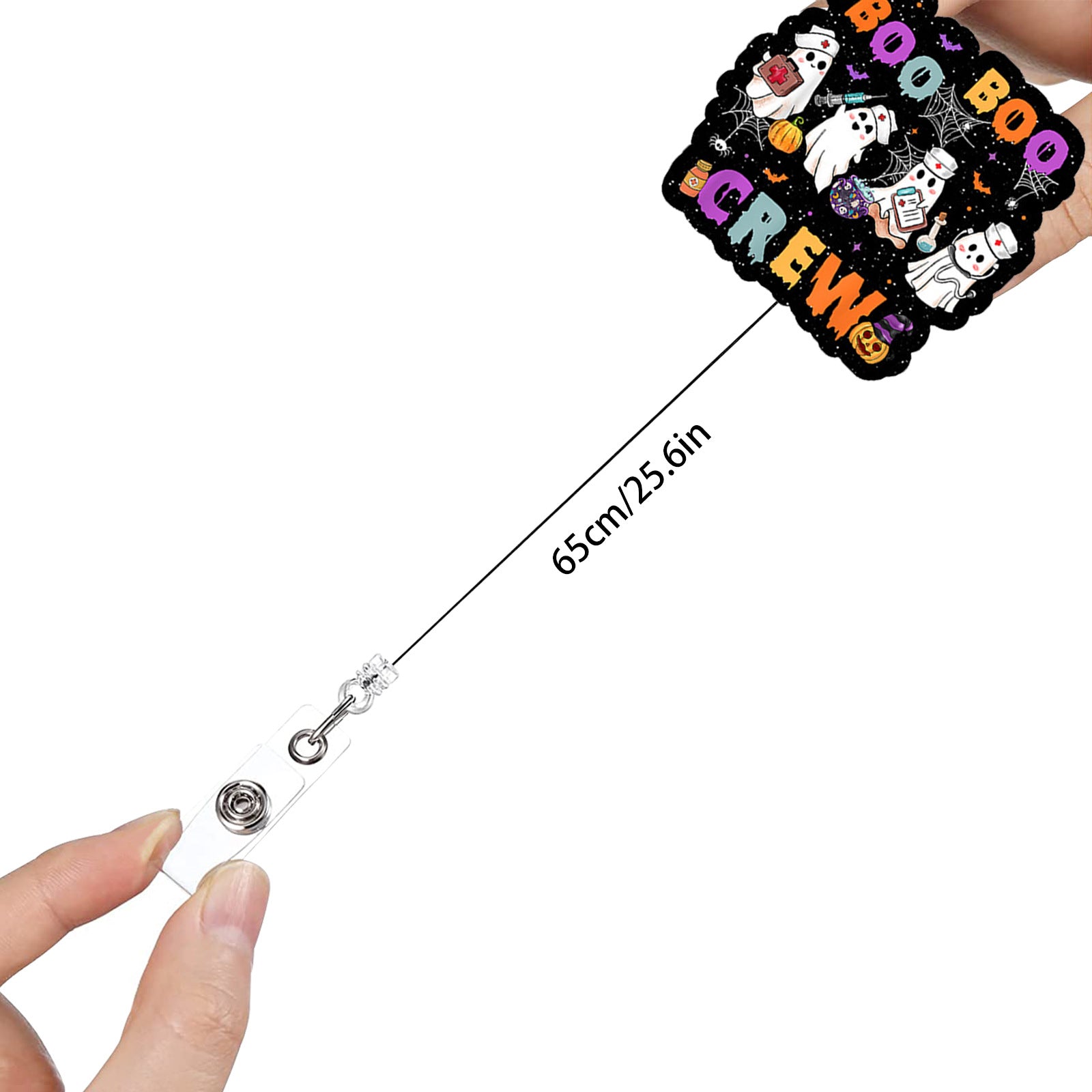 Wholesale Ghost Skull Retractable Badge Reel ABS Acrylic Fashion Accessory for Doctor Nurse