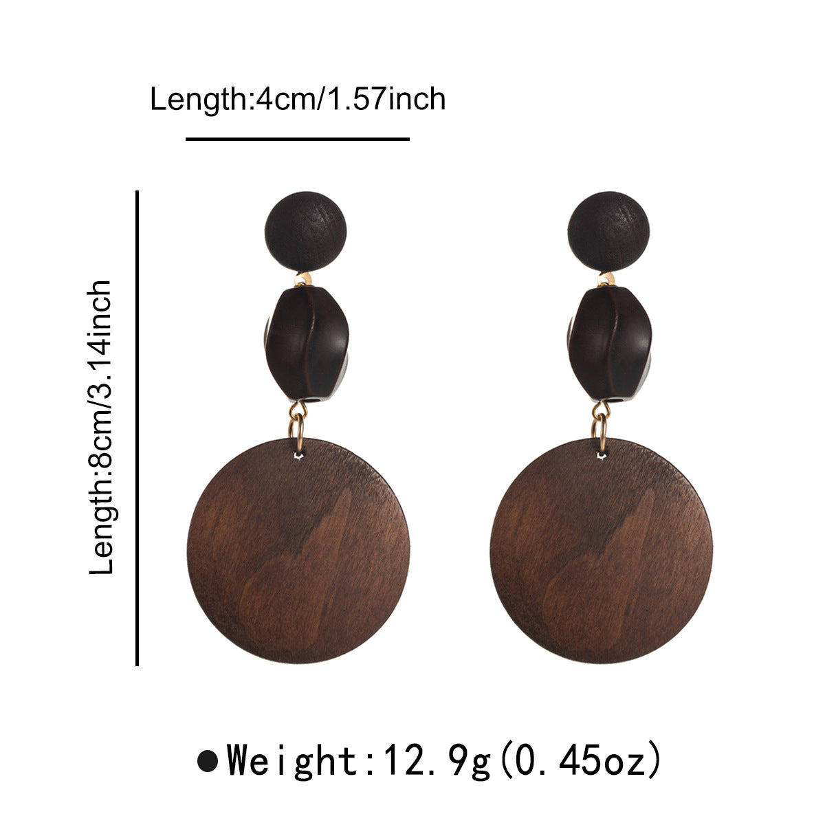 Wholesale atmosphere geometric wooden earrings