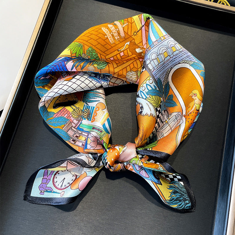 Wholesale  Silk f Women' s Autumn f f All-match Hair Band Fashion Small Square f