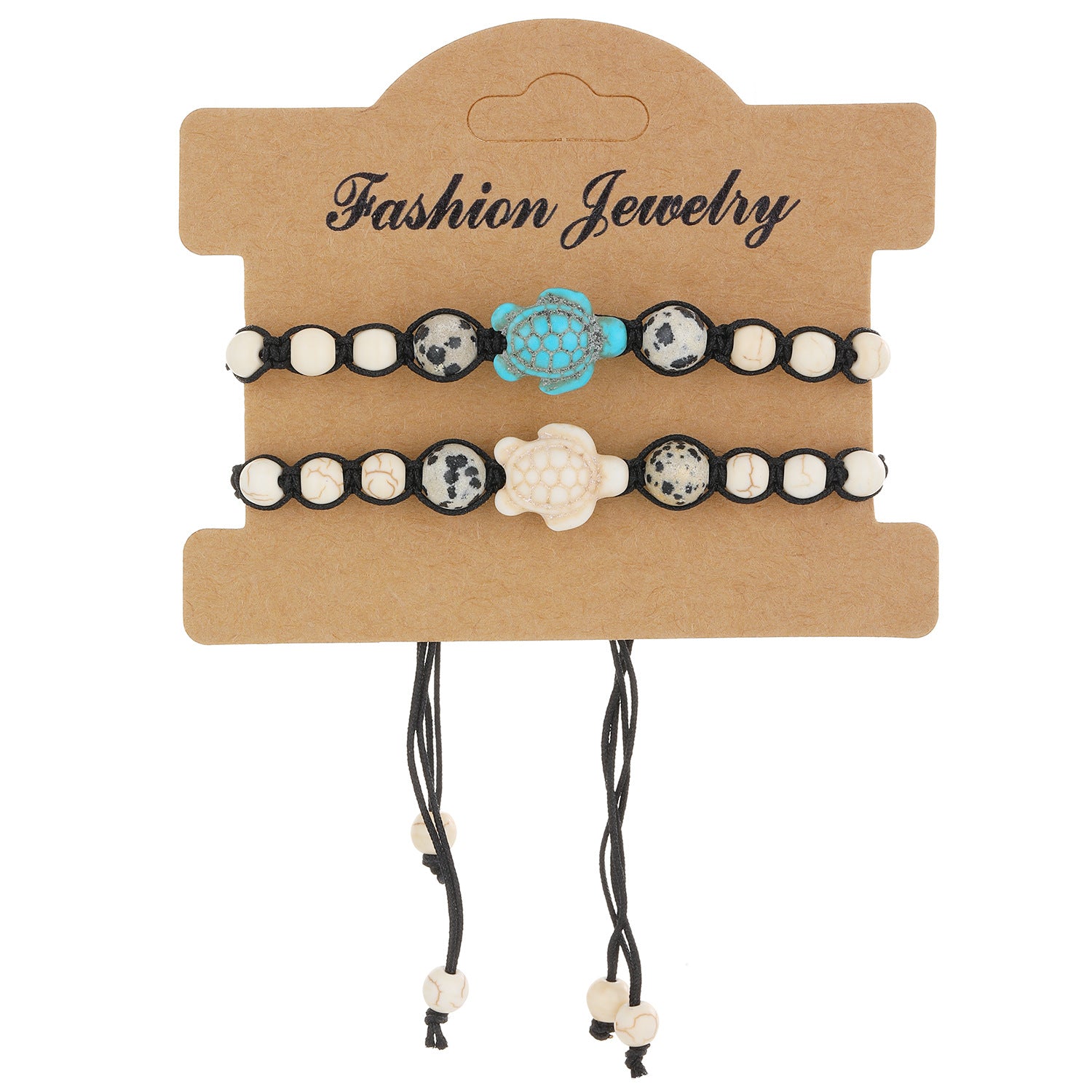 Wholesale Vintage Turtle Card Couple Braided Bracelet Bohemian