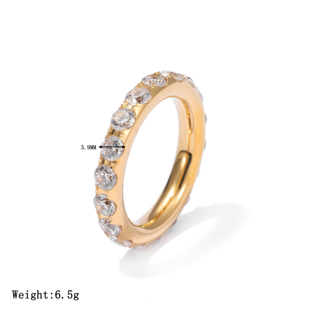 Wholesale Rhinestone Titanium Steel Ring