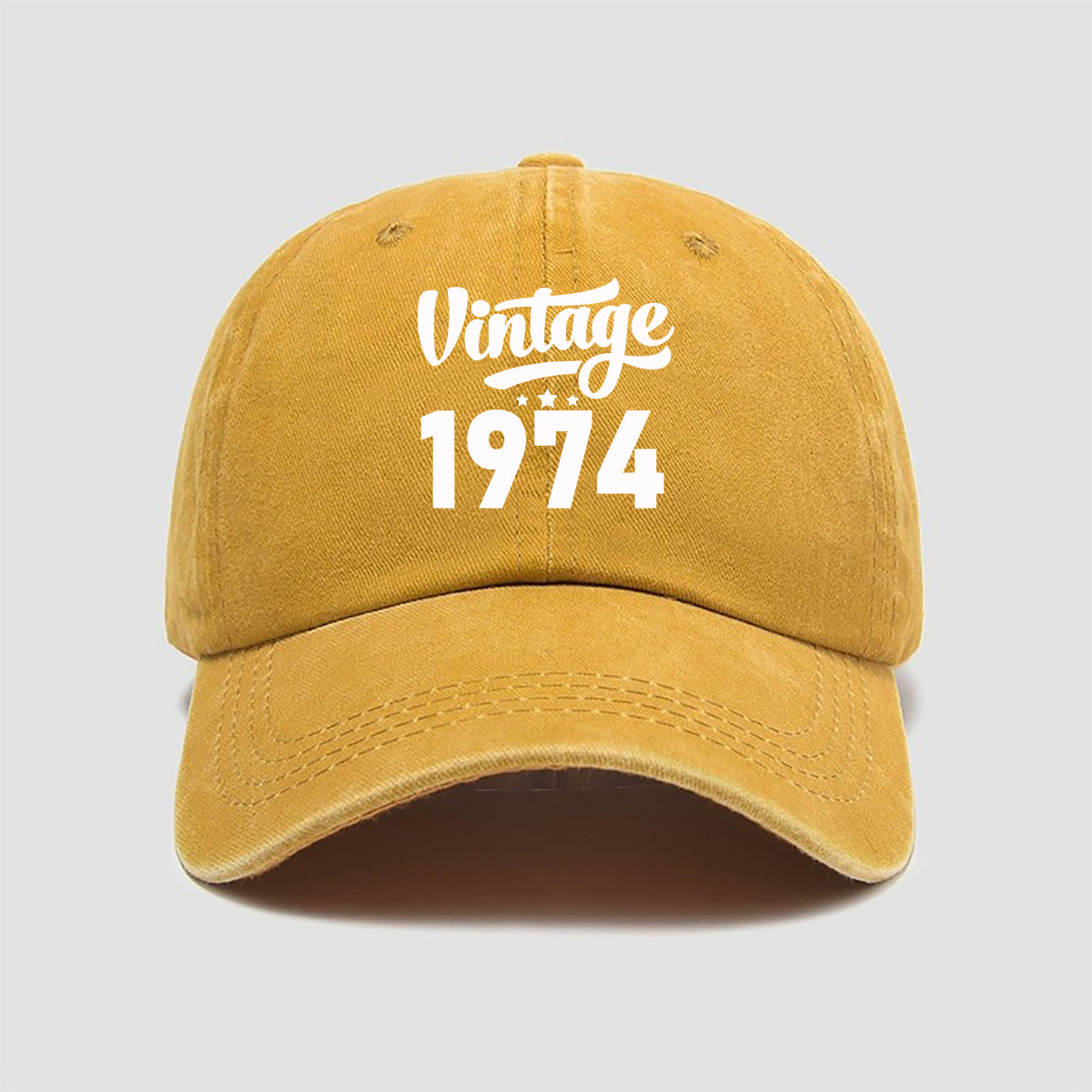 Wholesale Washed Cotton Printing 1974 Old  Retro Baseball Cap
