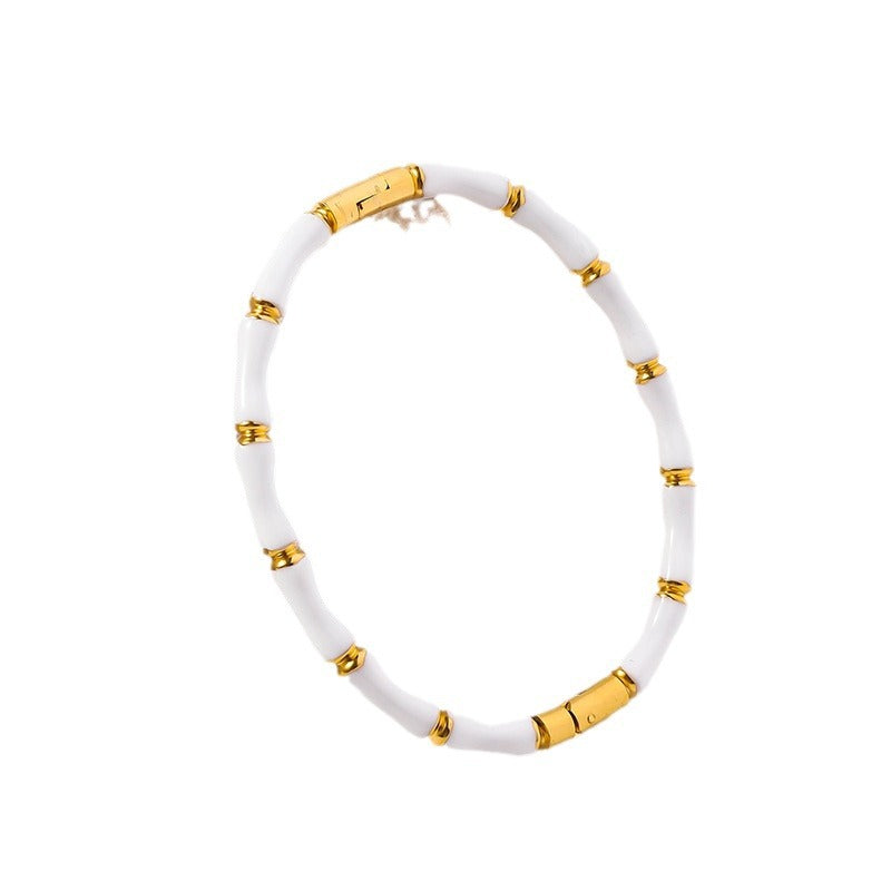 Wholesale Oil Drop Stainless Steel Multicolor Bamboo Bracelet ACC-BT-RuiX003