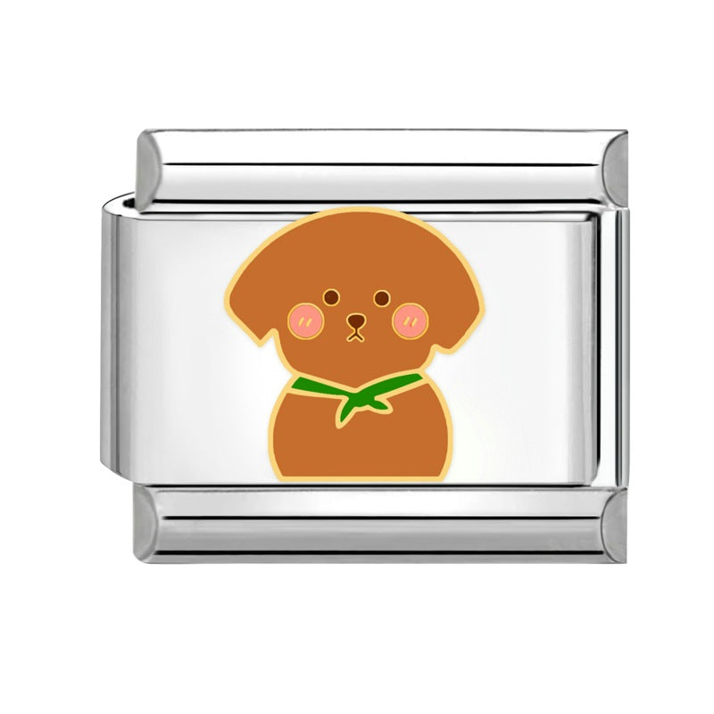 Wholesale Italian modular creative cute Charms animal cartoon DIY jewelry craft bracelet accessories