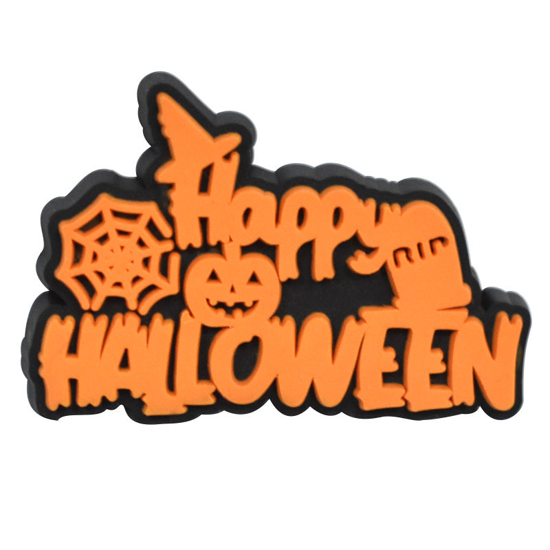 Random 100pcs Halloween Thanksgiving PVC Soft Rubber Shoe Buckle Decoration ACC-SC-RYY066