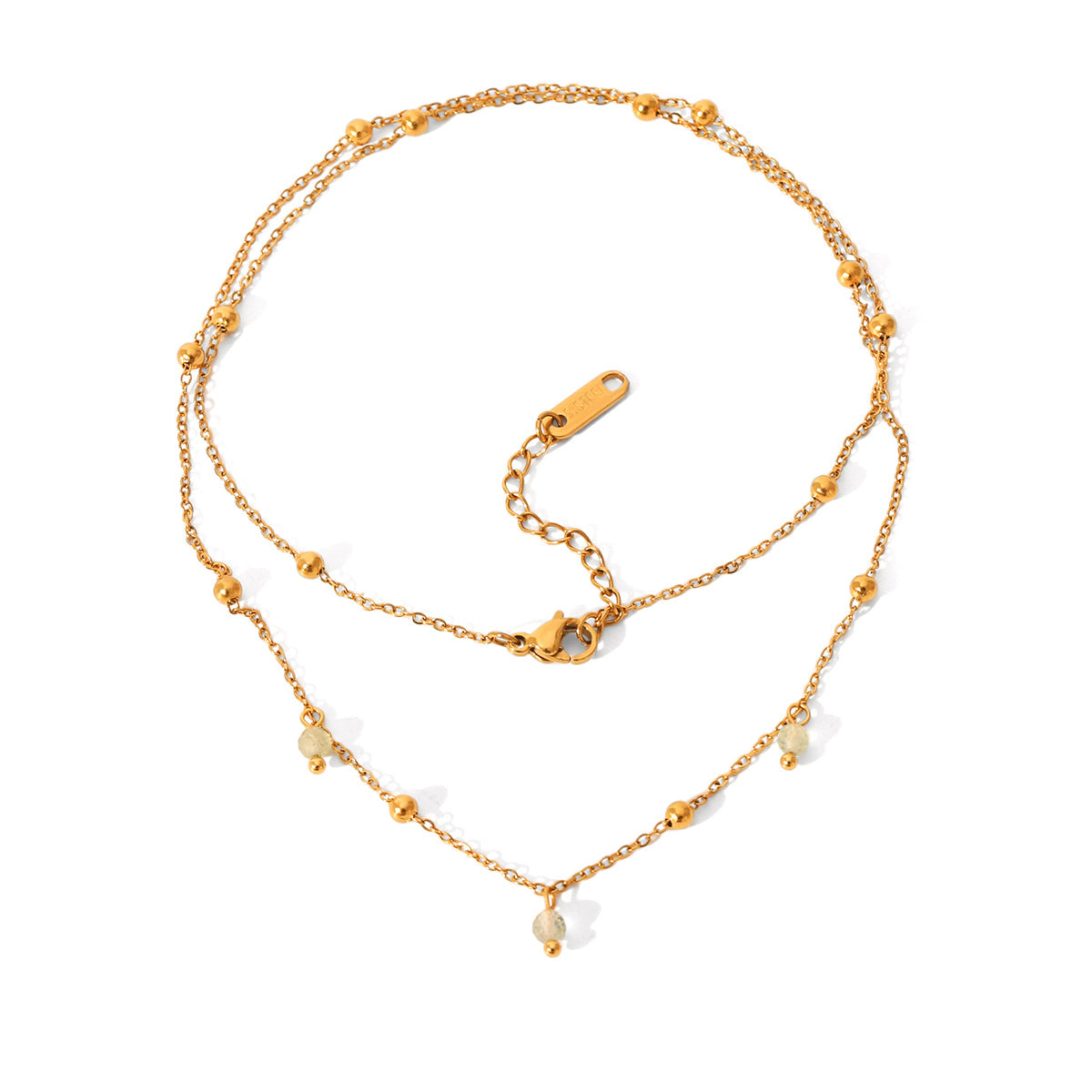 Wholesale  Stainless Steel 18K Gold Double Laminated Wear Bead Chain Bracelet