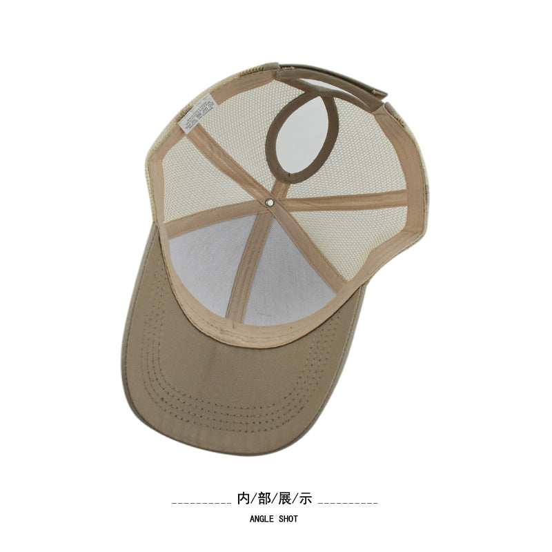 Wholesale Stylish Leopard Print Baseball Cap with Ponytail Hole,  Women' s Mesh Adjustable Hat