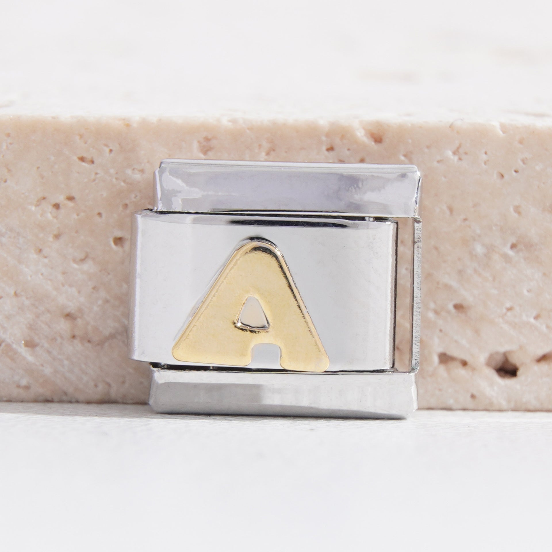 Wholesale Italian Charm Bracelet 9mm DIY Splicing Black Letter Stainless Steel Composable Bracelet