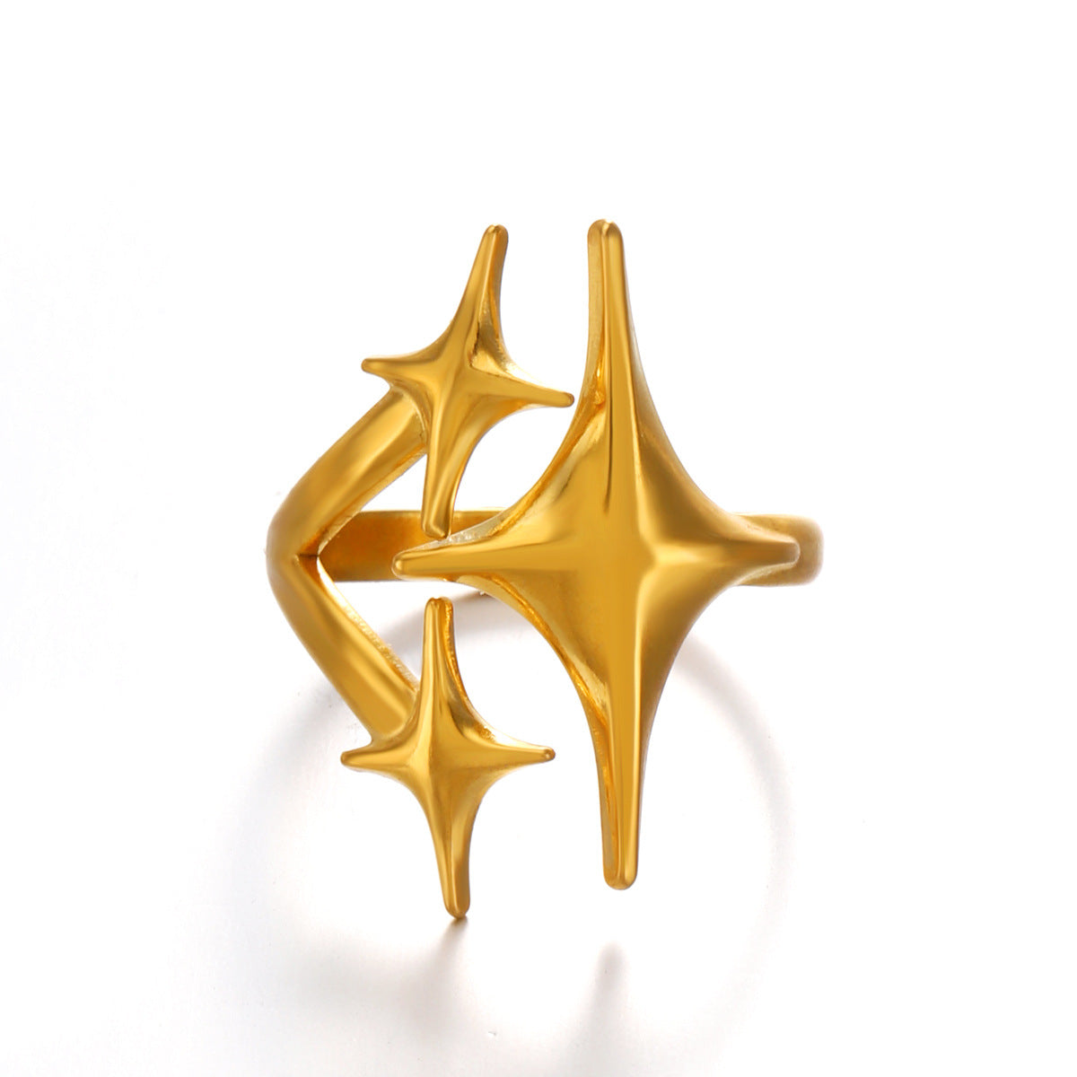 Wholesale Modern Star Opening Ring Stainless Steel Fashion Jewelry Accessory for Everyday Wear