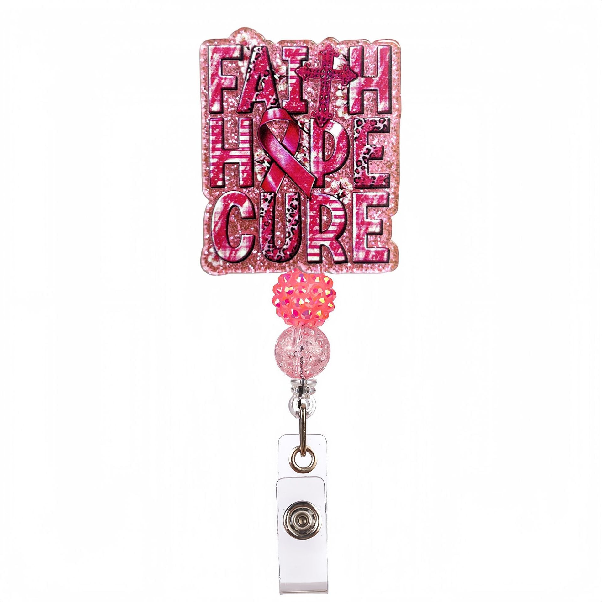 Wholesale Acrylic Glitter Medical Beaded Diamond Ball Bow Badge Reels Keychains