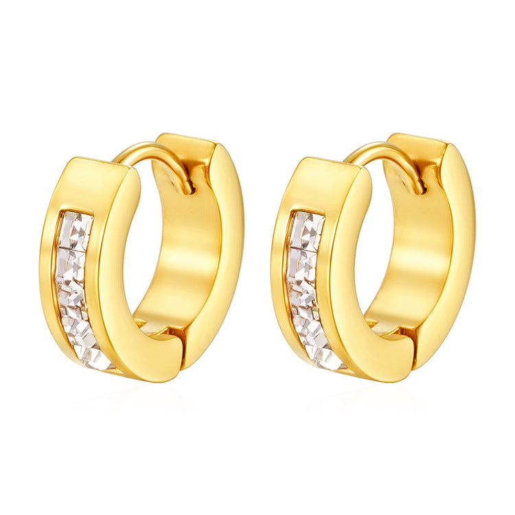 Wholesale Titanium Steel Square diamond earrings