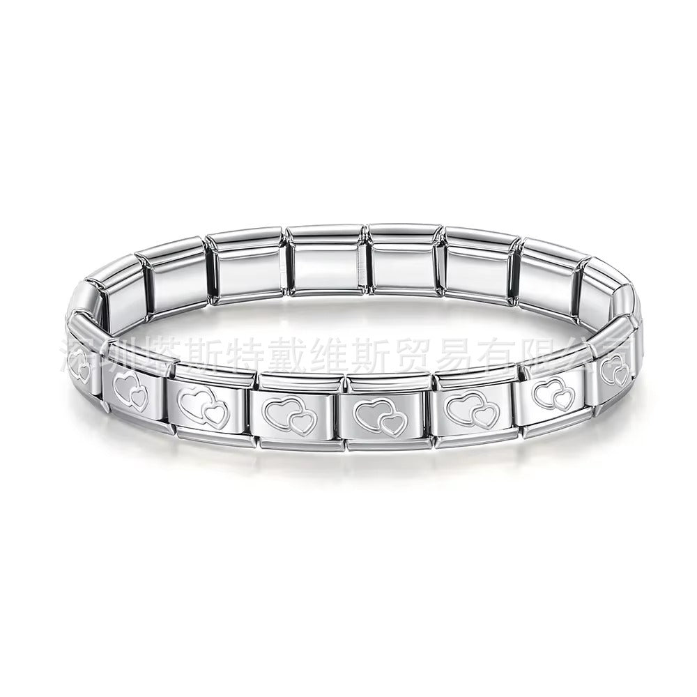 Wholesale  Italian Charm Bracelet 9mm DIY  single-section  Creative Stainless Steel Composable Bracelet