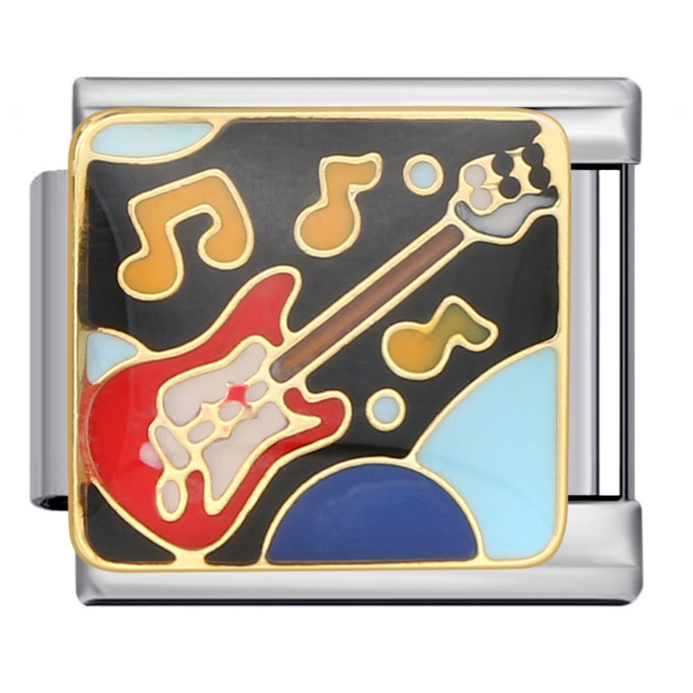 Wholesale Stainless Steel Italian Module Bracelet Titanium Steel Welding Pattern DIY  Charms