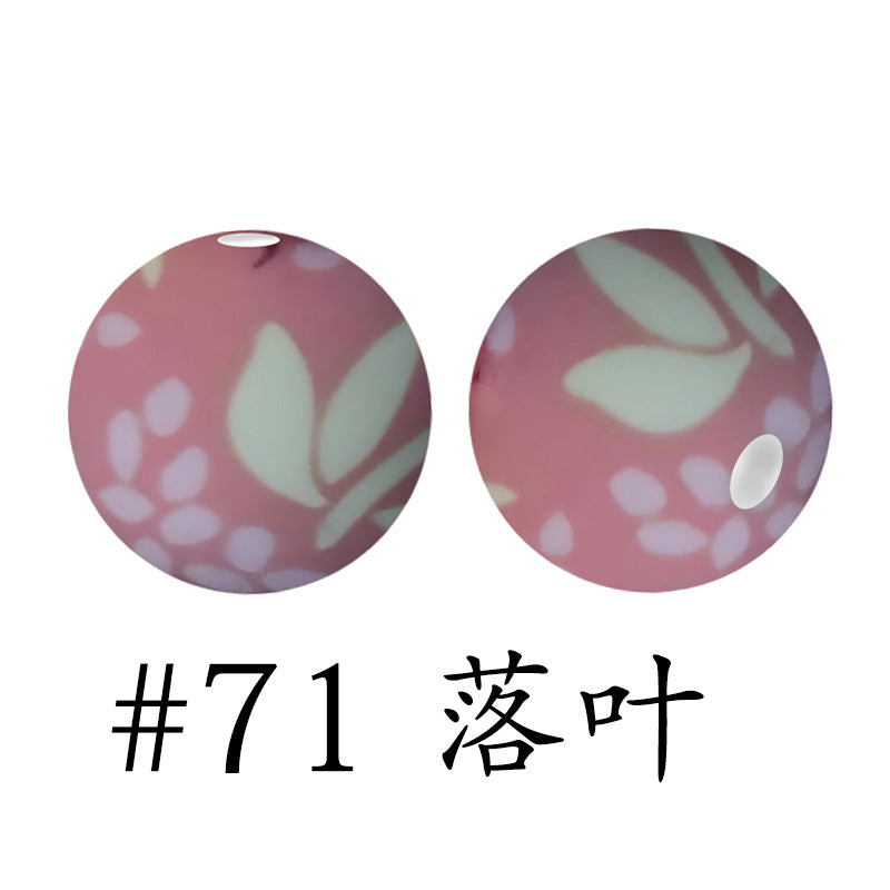 Wholesale 50pcs 15mm Western Style Leopard Skull Color Aztec Printed Silicone Balls Beads ACC-BDS-HeSheng009