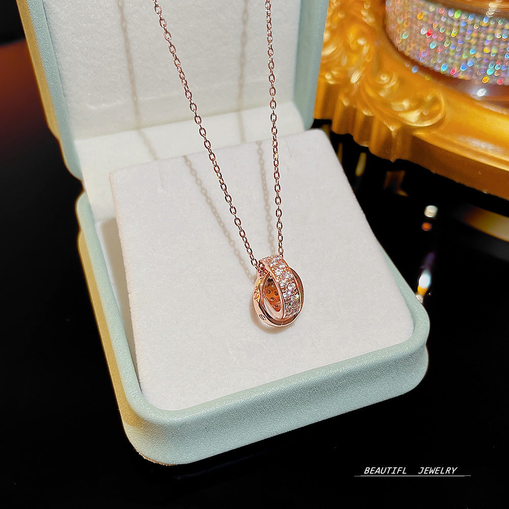 Wholesale Micropaved Zirconia Clavicle Chain Titanium Steel Necklaces Choker Necklace ACC-NE-Xiyue005