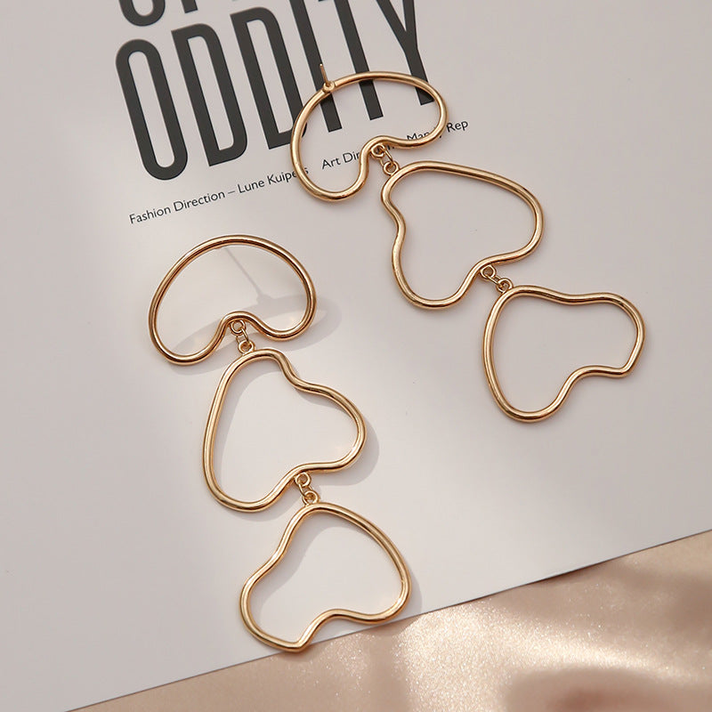 Wholesale geometric irregular stainless steel earrings