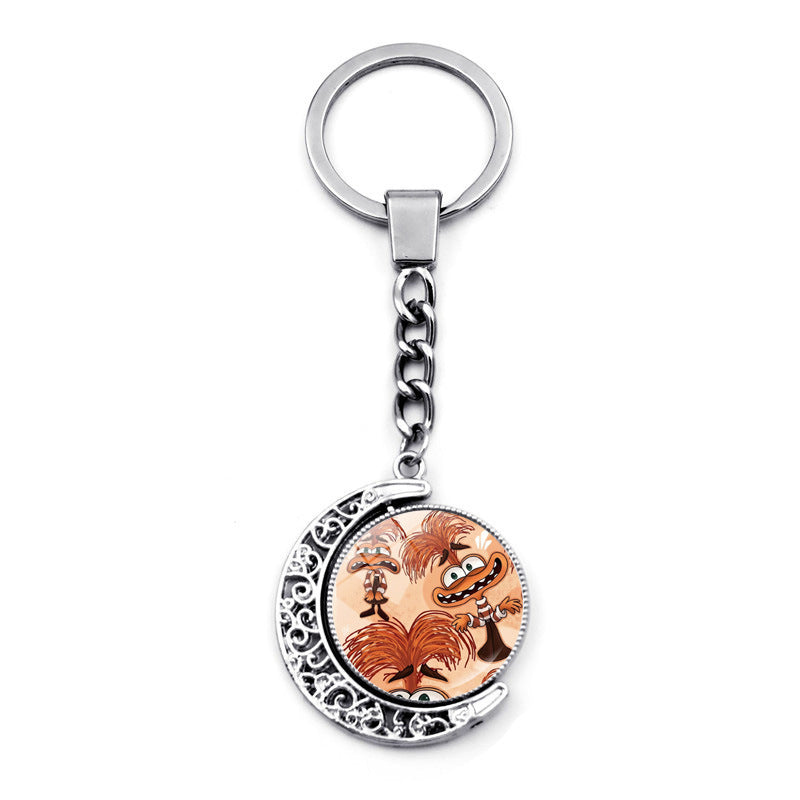 Wholesale Cartoon Double-sided Rotating Zinc Alloy Glass Keychains ACCVIP-KC-JiaYun002