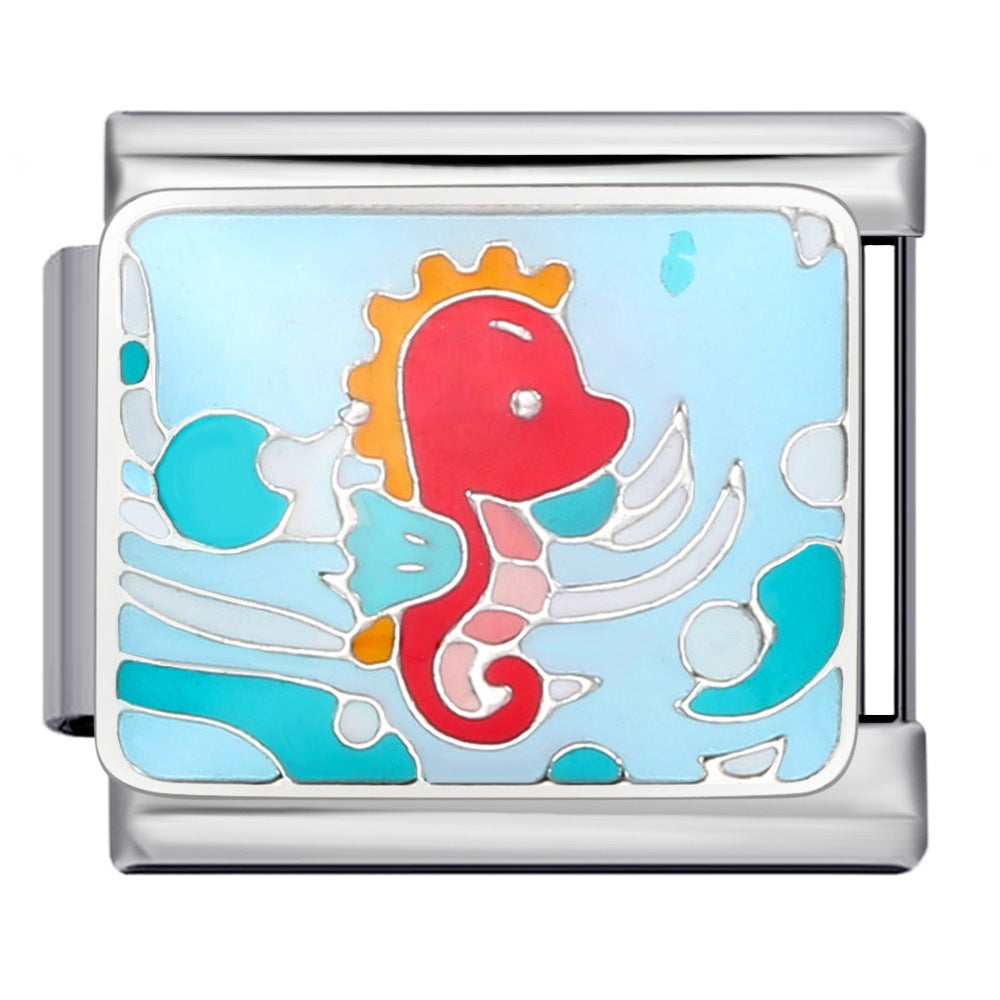 Wholesale Italian Charm Bracelet 9mm DIY Splicing Removable Marine Life Stainless Steel Composable Bracelet