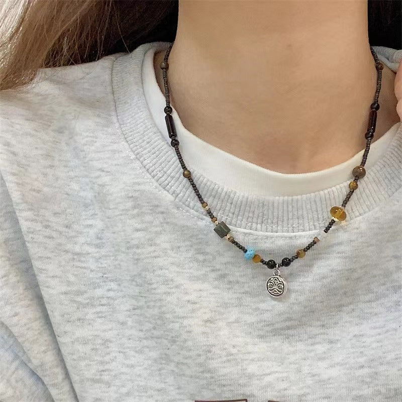 Wholesale Natural Stone Handmade Beaded Fu Brand Clavicle Chain Necklace Choker Necklace ACC-NE-Ziyou001
