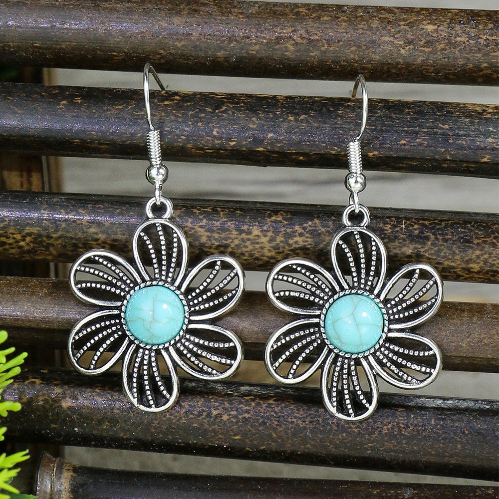 Wholesale Beach Resort Style Alloy Geometric Acrylic Turquoise Earrings for Women ACC-ES-MoMo002