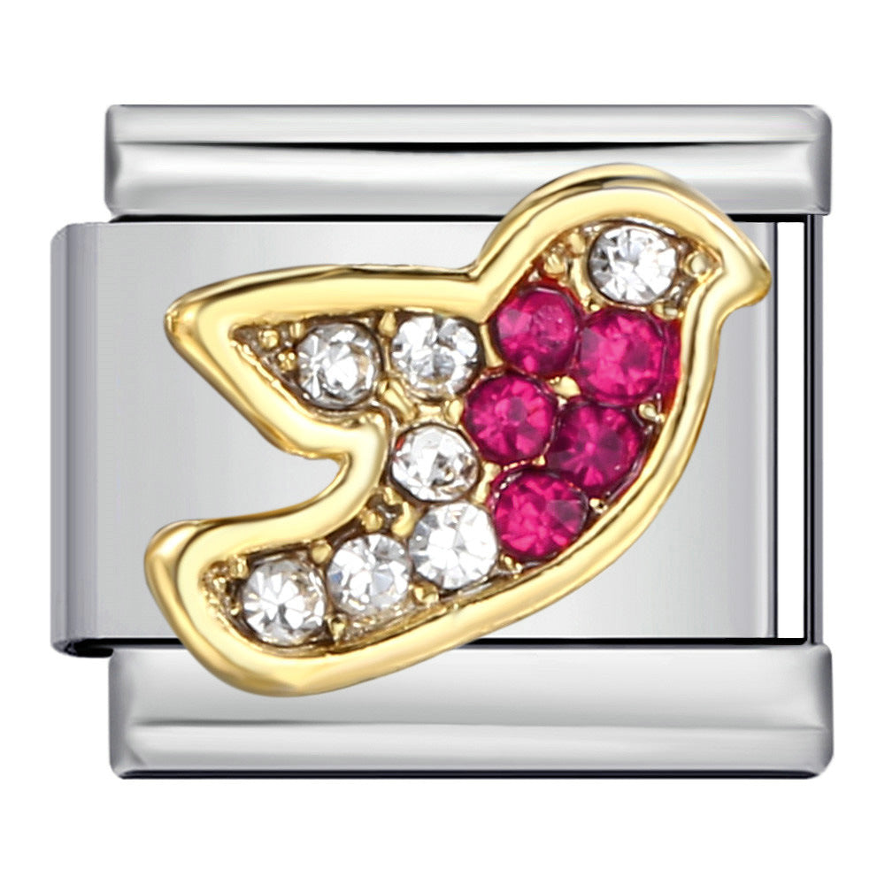 Wholesale Italian Charm Bracelet 9mm DIY Splicing Removable Dripping Oil Stainless Steel Composable Bracelet