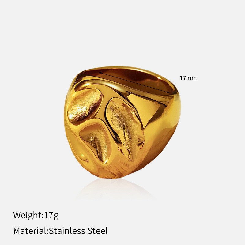 Wholesale  Retro Titanium Steel Ring  Irregular Closed Ring