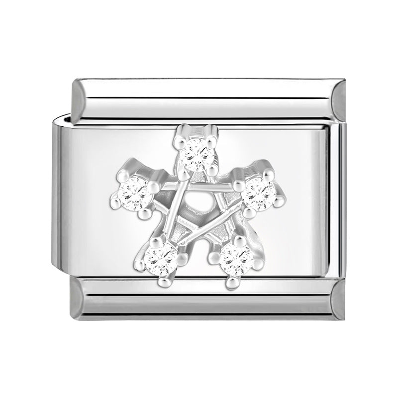 Wholesale 9mm Italian Charm Starter Bracelets DIY Flower Series Stainless Steel Composable Bracelet