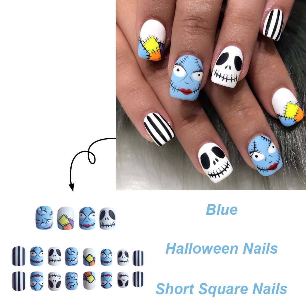 Wholesale 24 Pieces/box Halloween Press-on Nails Kits Nail Stickers ACC-NS-FengLi018