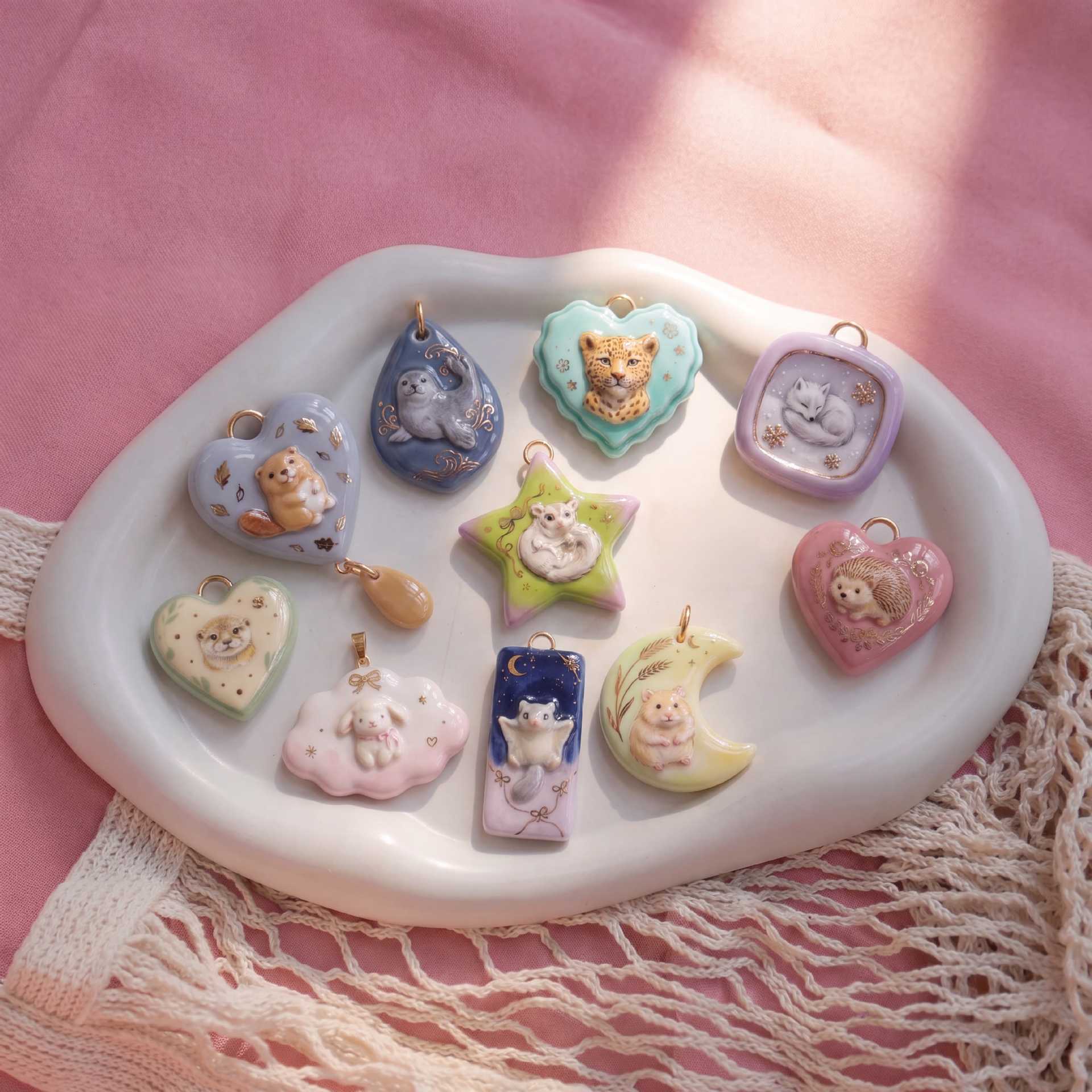 Wholesale 3D Painted Sea Lion Pendant Ocean Series Charm DIY Jewelry Accessory For Necklace Bag Charm Gift