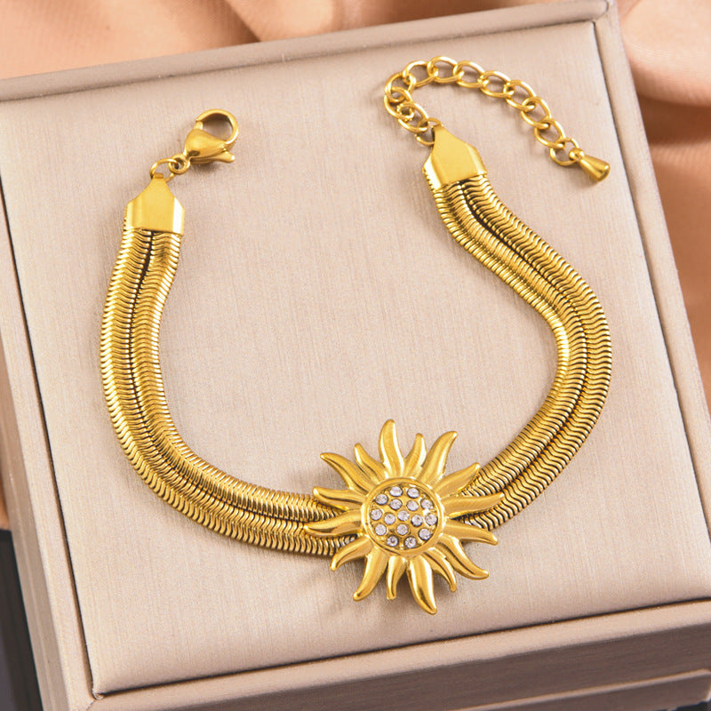 Wholesale  Stainless steel simple fashion double snake bone bracelet