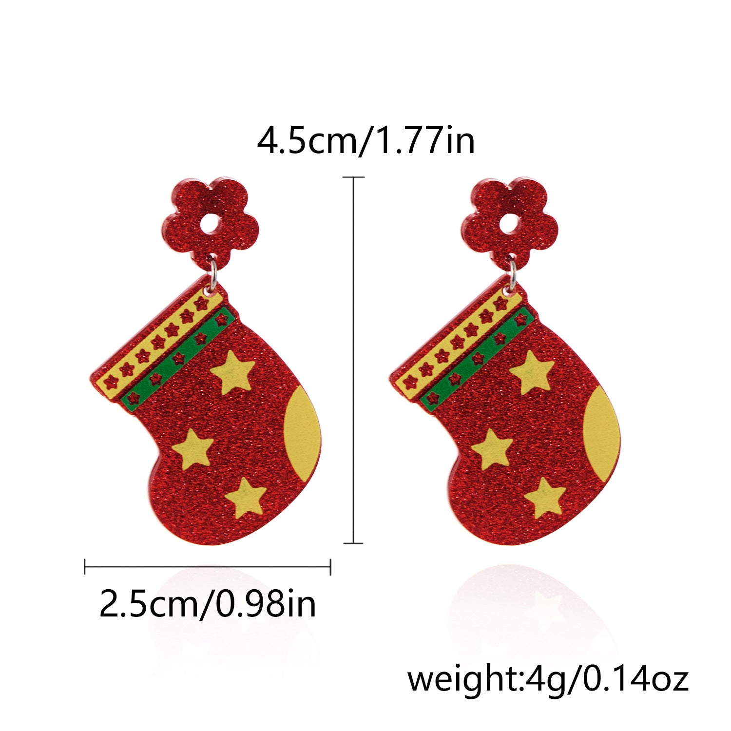 Wholesale Christmas Printed Acrylic Earrings ACC-ES-FanYou003