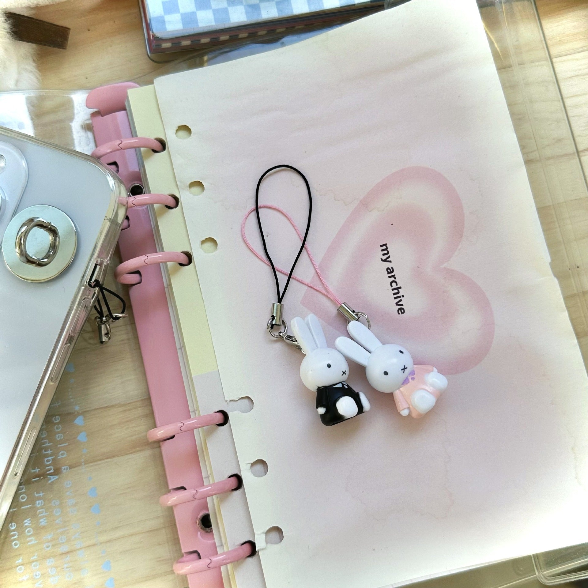 Wholesale 5pcs Cute Retro Animal Mobile Bunny Phone Chain